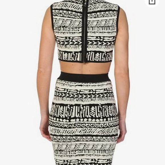 Ronny Kobo Leasha Cut Out Knit Dress Black/Ivory - Picture 6 of 6